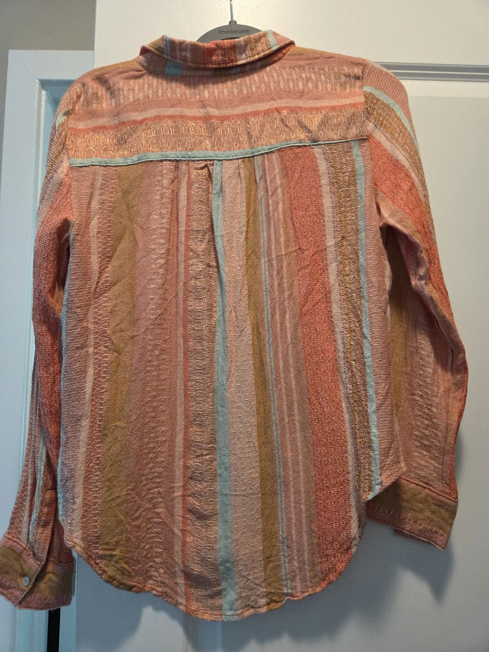 Maeve by Anthropologie Striped Button Down Shirt Size 2 Wool Blend